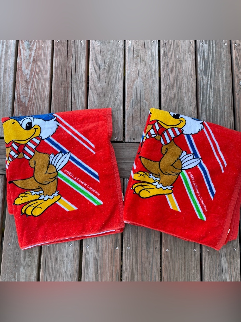 1984 LA Olympics Towel Sam Eagle Beach Pool Swim Gym Summer Games Los Angeles - Picture 3 of 9